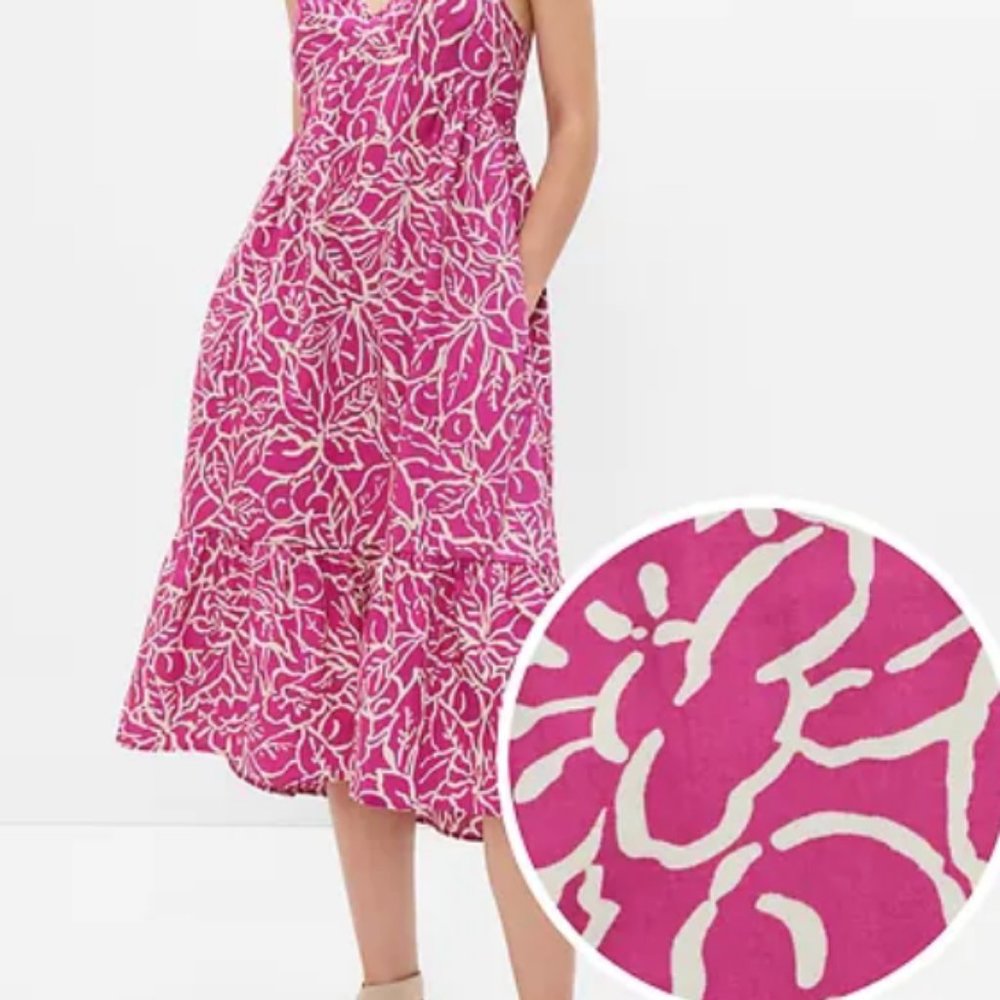 Deep V-Neck Cami Midi Dress - NWT